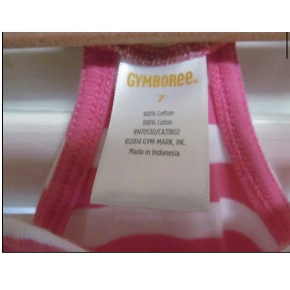 GYMBOREE STRIPES&ANCHOR PINK WHITE‎ NAVY ROPE SMOCKED BEACH BOAT SAIL DRESS 7